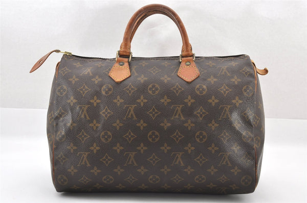 Authentic Louis Vuitton Monogram Speedy 35 Hand Boston Bag M41524 LV 2471J