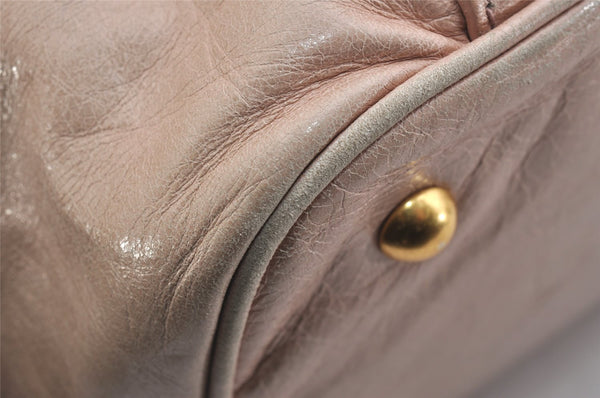 Authentic MIU MIU Vintage Leather 2Way Shoulder Hand Tote Bag Purse Pink 2472I