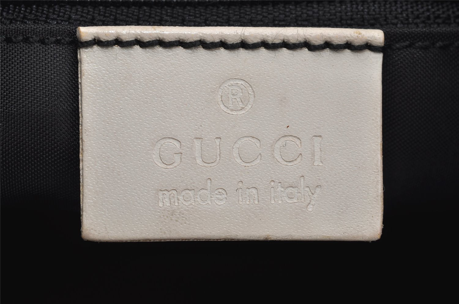 Authentic GUCCI Shoulder Hand Bag Purse Canvas Leather 0013812 Black 2474I