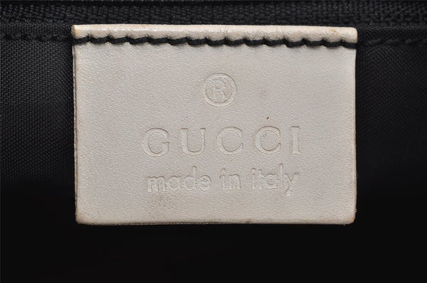 Authentic GUCCI Shoulder Hand Bag Purse Canvas Leather 0013812 Black 2474I
