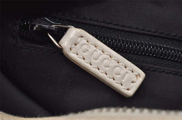 Authentic GUCCI Shoulder Hand Bag Purse Canvas Leather 0013812 Black 2474I