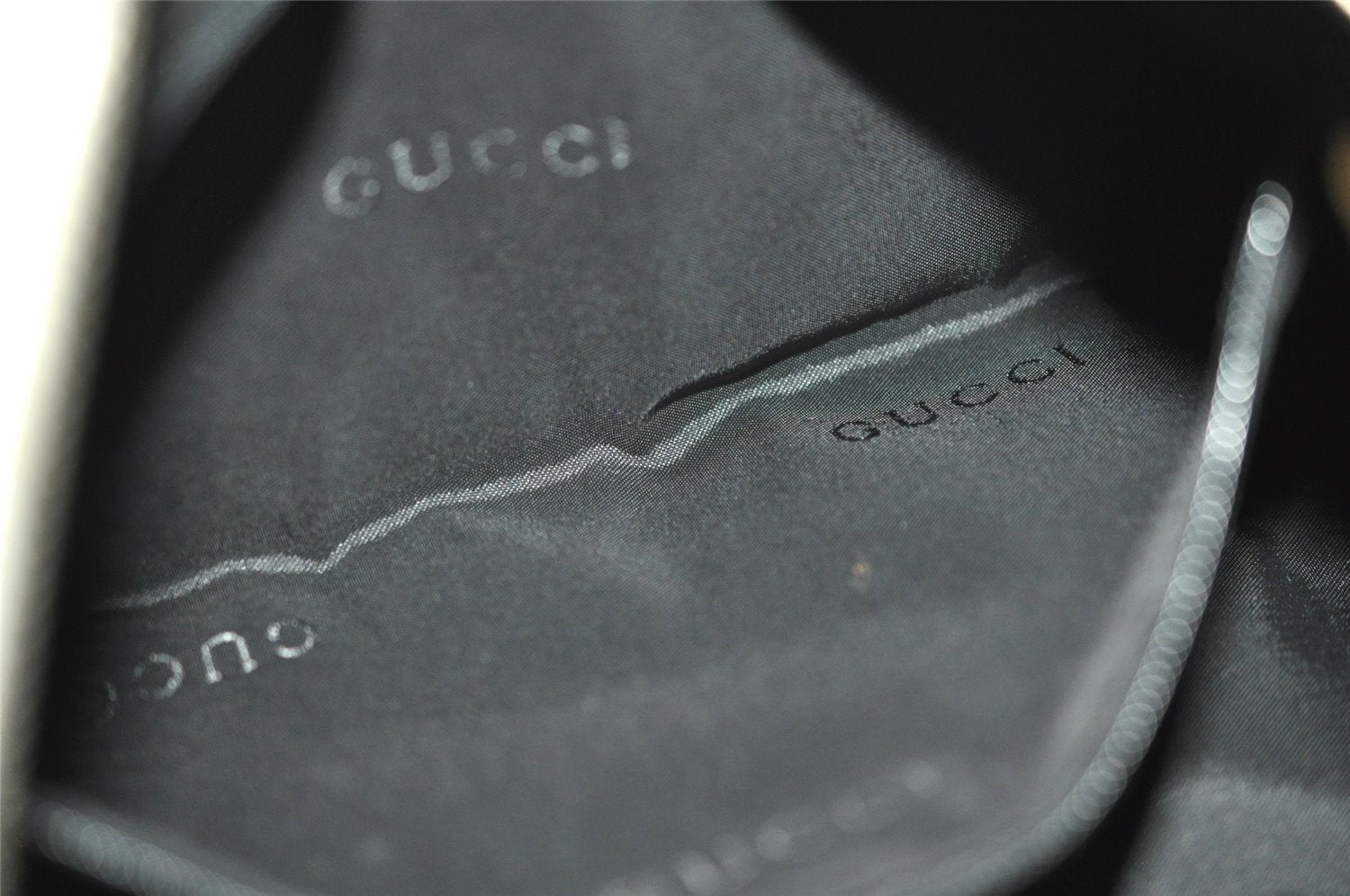 Authentic GUCCI Shoulder Hand Bag Purse Canvas Leather 0013812 Black 2474I