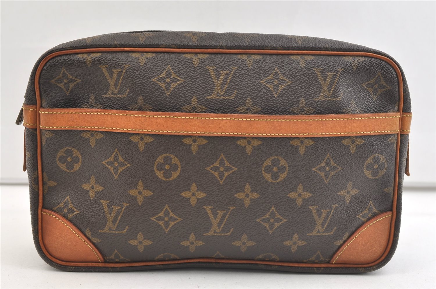 Authentic Louis Vuitton Monogram Compiegne 28 Clutch Hand Bag M51845 LV 2475K