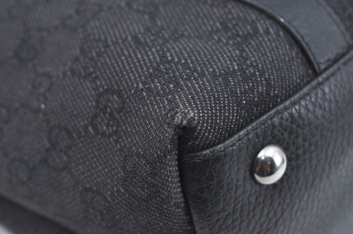 Authentic GUCCI Abbey Shoulder Tote Bag GG Canvas Leather 268640 Black 2476J