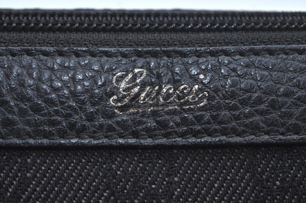 Authentic GUCCI Abbey Shoulder Tote Bag GG Canvas Leather 268640 Black 2476J