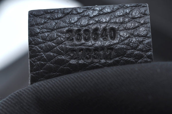 Authentic GUCCI Abbey Shoulder Tote Bag GG Canvas Leather 268640 Black 2476J