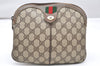 Authentic GUCCI Web Sherry Line Shoulder Cross Bag GG PVC Leather Brown 2476K