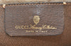 Authentic GUCCI Web Sherry Line Shoulder Cross Bag GG PVC Leather Brown 2476K