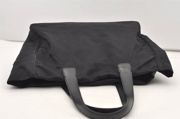 Authentic CHANEL New Travel Line Shoulder Tote Bag Nylon Leather Black 2477J