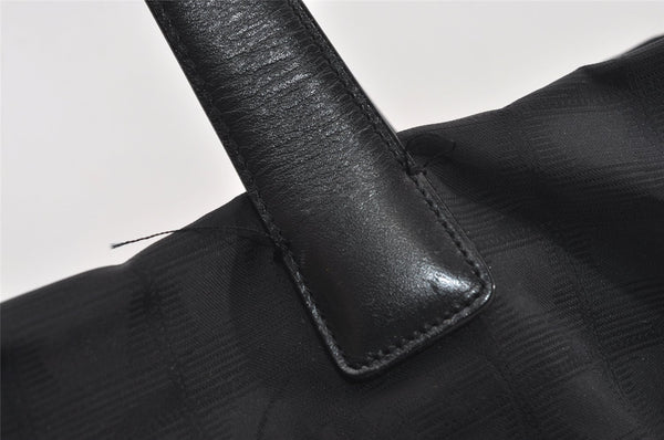 Authentic CHANEL New Travel Line Shoulder Tote Bag Nylon Leather Black 2477J