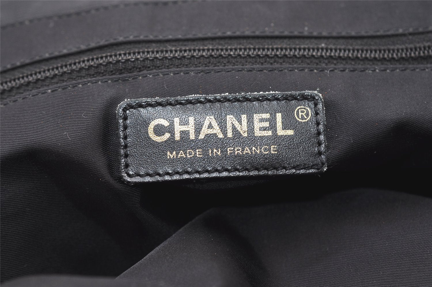 Authentic CHANEL New Travel Line Shoulder Tote Bag Nylon Leather Black 2477J