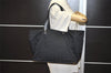 Authentic CHANEL New Travel Line Shoulder Tote Bag Nylon Leather Black 2477J