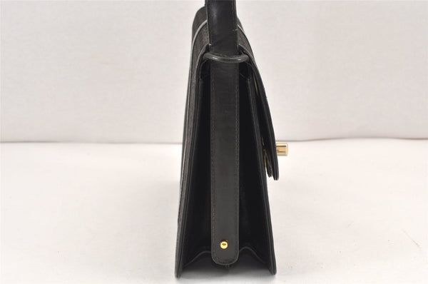Authentic GUCCI Micro GG Canvas Leather Shoulder Hand Bag Purse Black 2477K