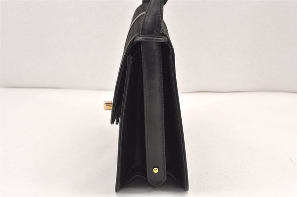 Authentic GUCCI Micro GG Canvas Leather Shoulder Hand Bag Purse Black 2477K