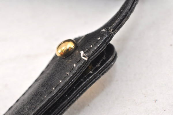 Authentic GUCCI Micro GG Canvas Leather Shoulder Hand Bag Purse Black 2477K