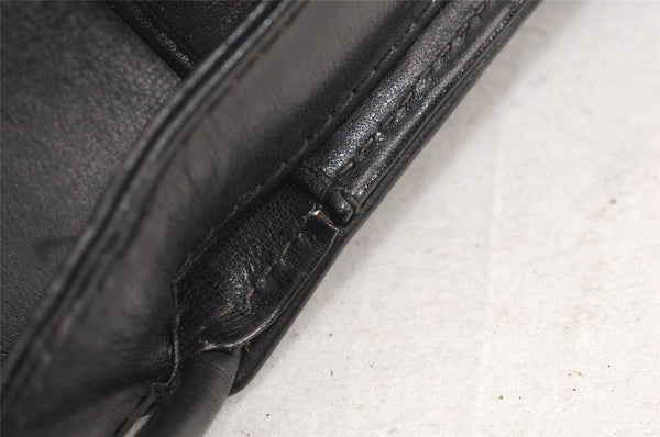 Authentic GUCCI Micro GG Canvas Leather Shoulder Hand Bag Purse Black 2477K