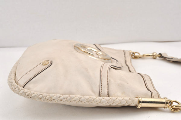 Authentic GUCCI Vintage Britt Shoulder Hand Bag Leather 167734 White 2478K