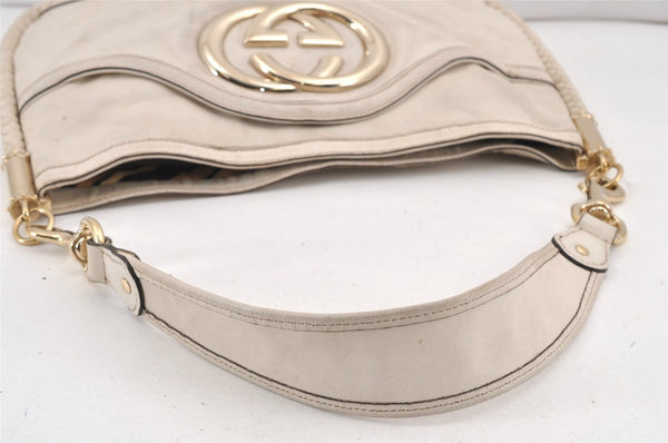 Authentic GUCCI Vintage Britt Shoulder Hand Bag Leather 167734 White 2478K