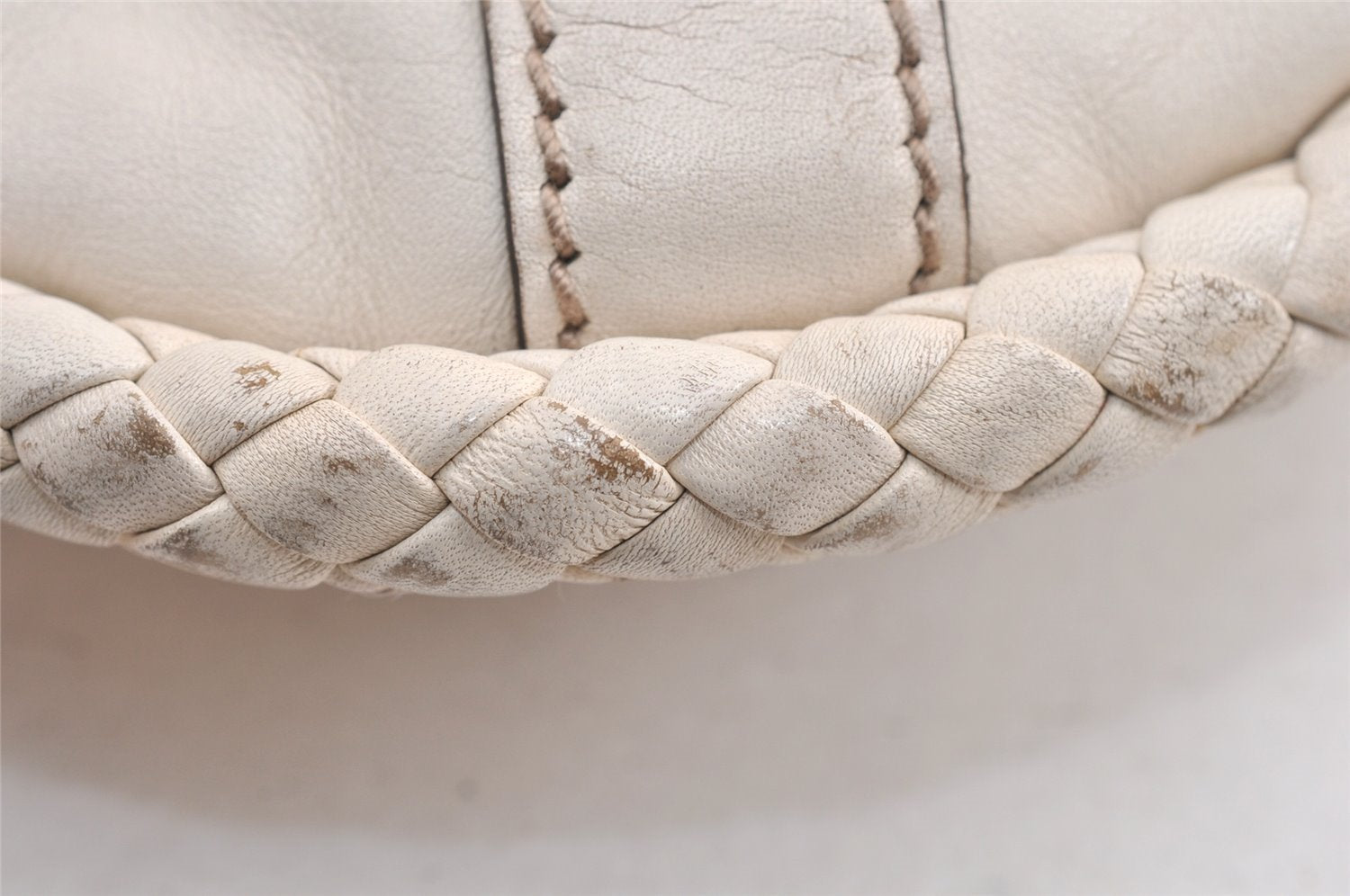 Authentic GUCCI Vintage Britt Shoulder Hand Bag Leather 167734 White 2478K