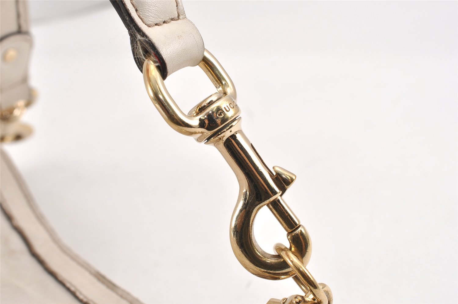 Authentic GUCCI Vintage Britt Shoulder Hand Bag Leather 167734 White 2478K