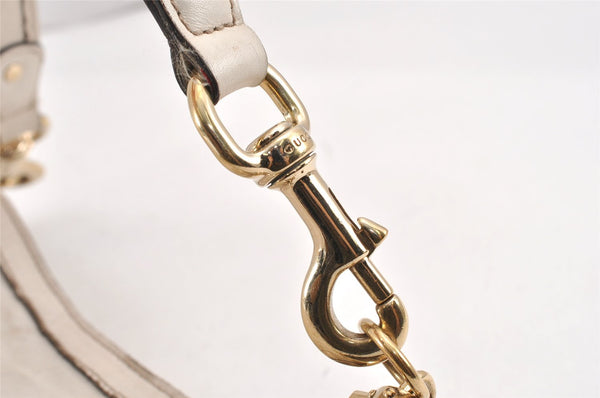 Authentic GUCCI Vintage Britt Shoulder Hand Bag Leather 167734 White 2478K