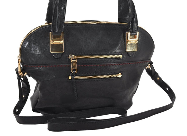 Authentic Chloe Vintage Angie 2Way Shoulder Hand Bag Purse Leather Black 2479K