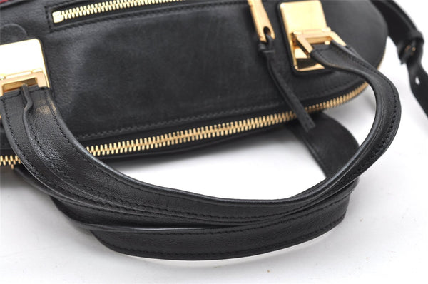 Authentic Chloe Vintage Angie 2Way Shoulder Hand Bag Purse Leather Black 2479K