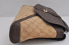 Authentic GUCCI Web Sherry Line Hand Bag Purse GG Canvas Leather Beige 2480J