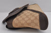Authentic GUCCI Web Sherry Line Hand Bag Purse GG Canvas Leather Beige 2480J