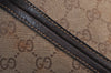 Authentic GUCCI Web Sherry Line Hand Bag Purse GG Canvas Leather Beige 2480J