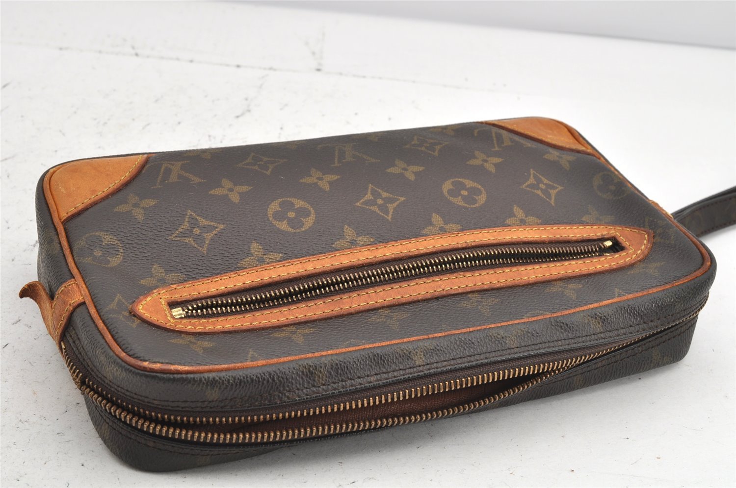 Authentic Louis Vuitton Monogram Marly Dragonne GM M51825 Clutch Bag Junk 2480K