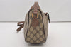 Authentic GUCCI Web Sherry Line Shoulder Cross Bag GG PVC Leather Brown 2481J