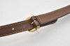 Authentic GUCCI Web Sherry Line Shoulder Cross Bag GG PVC Leather Brown 2481J
