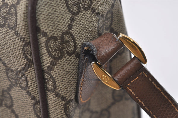 Authentic GUCCI Web Sherry Line Shoulder Cross Bag GG PVC Leather Brown 2481J
