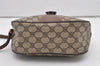 Authentic GUCCI Web Sherry Line Shoulder Cross Bag GG PVC Leather Brown 2481J