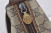 Authentic GUCCI Web Sherry Line Shoulder Cross Bag GG PVC Leather Brown 2481J