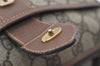 Authentic GUCCI Web Sherry Line Shoulder Cross Bag GG PVC Leather Brown 2481J
