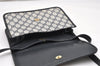 Authentic GUCCI Sherry Line Shoulder Bag GG PVC Leather Navy Blue Junk 2481K