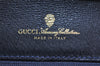 Authentic GUCCI Sherry Line Shoulder Bag GG PVC Leather Navy Blue Junk 2481K