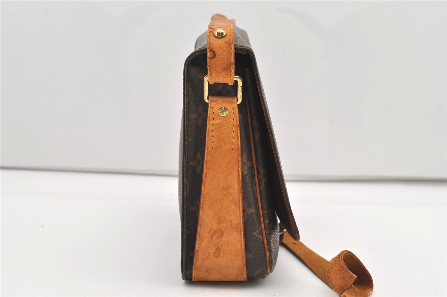 Auth Louis Vuitton Monogram Cartouchiere GM M51252 Shoulder Cross Bag Junk 2482J