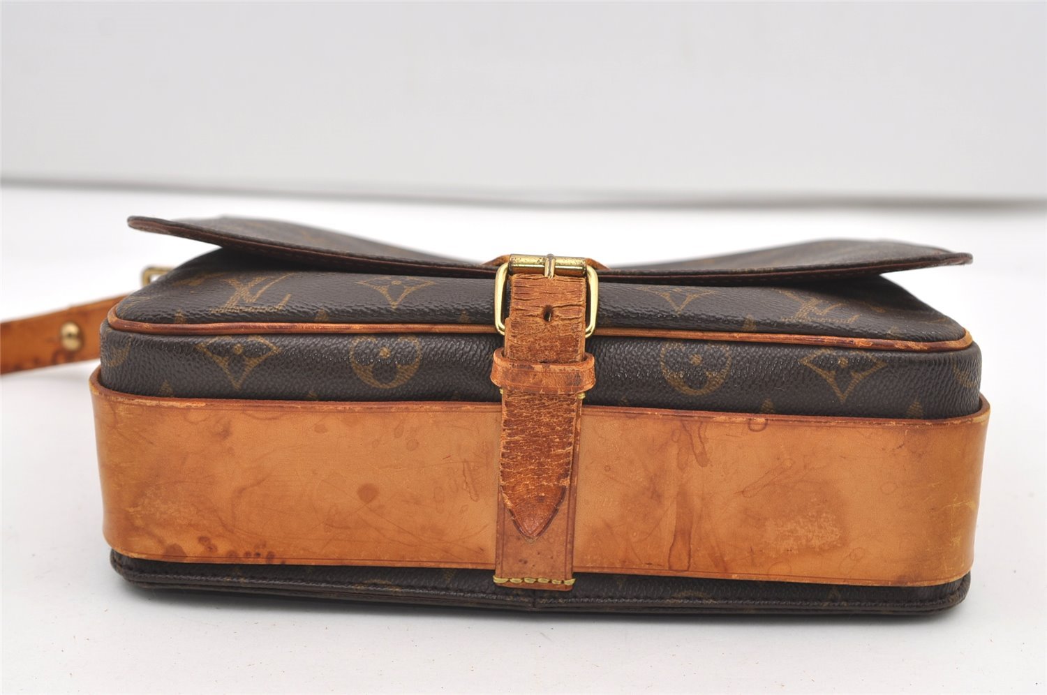 Auth Louis Vuitton Monogram Cartouchiere GM M51252 Shoulder Cross Bag Junk 2482J