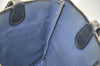Authentic GUCCI Sherry Line Micro GG Shoulder Tote Bag PVC Leather Navy 2484J