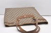 Authentic GUCCI Vintage Shoulder Tote Bag GG PVC Leather Brown 2485J