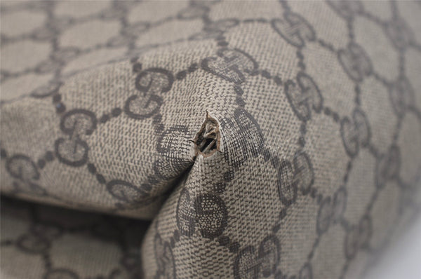 Authentic GUCCI Vintage Shoulder Tote Bag GG PVC Leather Brown 2485J