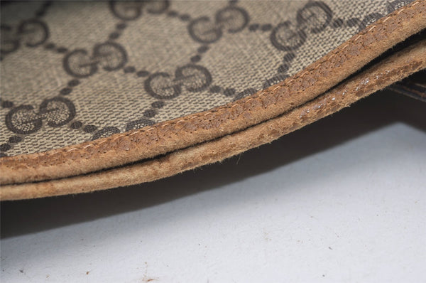 Authentic GUCCI Vintage Shoulder Tote Bag GG PVC Leather Brown 2485J