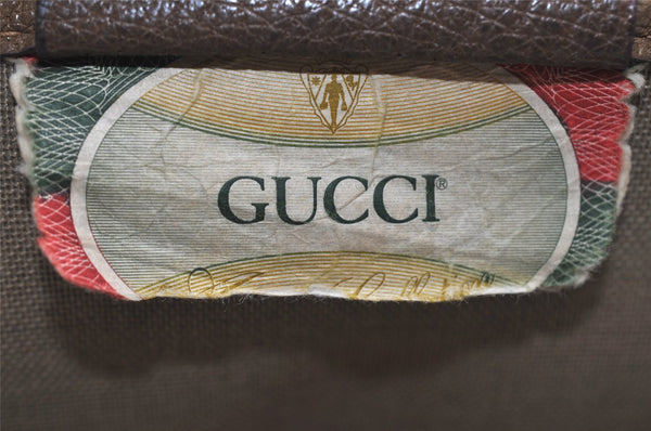Authentic GUCCI Vintage Shoulder Tote Bag GG PVC Leather Brown 2485J