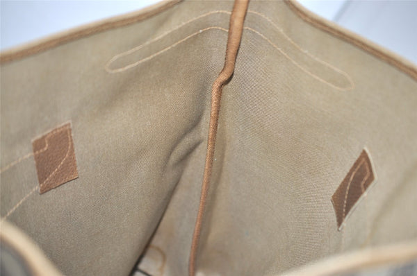 Authentic GUCCI Vintage Shoulder Tote Bag GG PVC Leather Brown 2485J