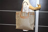 Authentic GUCCI Vintage Shoulder Tote Bag GG PVC Leather Brown 2485J