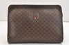 Authentic CELINE Macadam Blason Pattern Clutch Bag PVC Leather Brown Junk 2486K