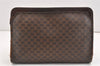 Authentic CELINE Macadam Blason Pattern Clutch Bag PVC Leather Brown Junk 2486K